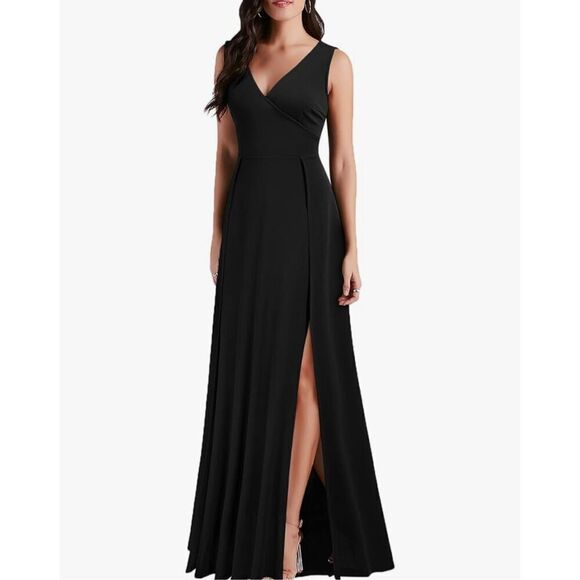 NEW V Neck Sleeveless Split Formal Dress Cocktail Maxi Dress XL - Picture 3 of 5